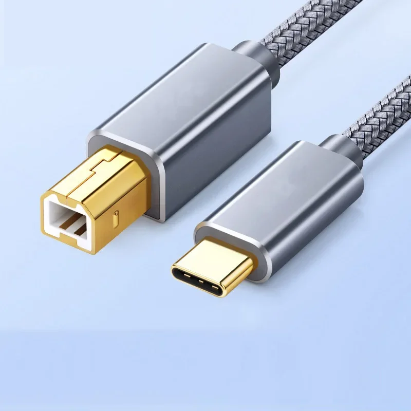 USB Printer Cable USB C To USB B 2.0 Printer Cable Braided For Epson HP Canon Brother MacBook Pro Samsung MIDI Controller