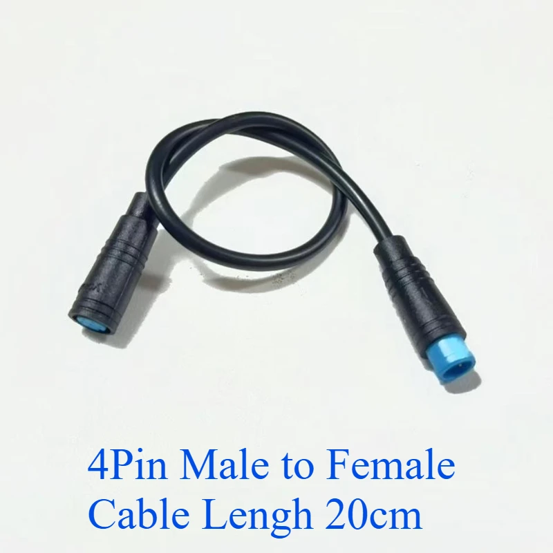 Waterproof Electric Bicycle Butt Joint Plug Connector - M8, 2 to 6 Pin, 20CM