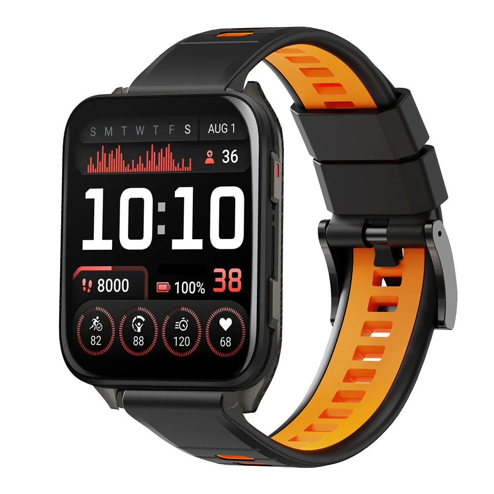 Sporty Two-Tone Silicone Wristband - 24mm Strap