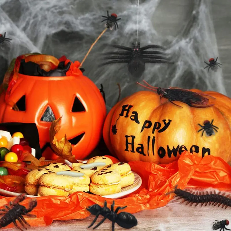 Accessoires Farce Réalistes 30 Faux Insectes Plastique - Cafards, Scorpions, Mille-Pattes - Farce Et Attrape Halloween - Blague Cadeau Amusement Effrayant