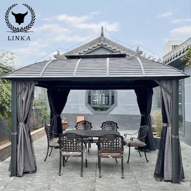 Outdoor Gazebo, Courtyard, Wrought Iron Tent, Villa, Roof Pavilion, Balcony, Aluminum Alloy Awning