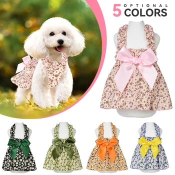 Floral Princess Dress Spring Summer Pet Dog Clothes