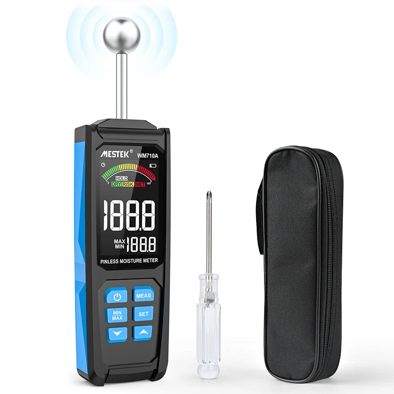WM710A Pinless Moisture Meter Non-destructive Hygrometer Digital Wood Timber Damp Detector Humidity Tester for Wall Paper Floor
