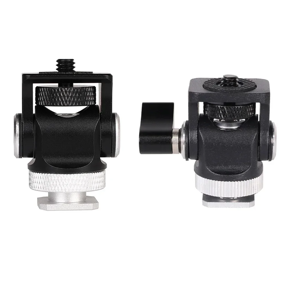 Camera Clamp Swivel Monitor Mount Mini Hot Shoe Base180 Degree Rotating Monitor Stand Flash Light Attachment For DSLR Camera
