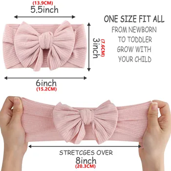 Knit Baby Headband Rib Bow Elastic Soft Nylon Newborn Headbands Baby Girl Children Turban Infant Kids Headwear Hair Accessories 6