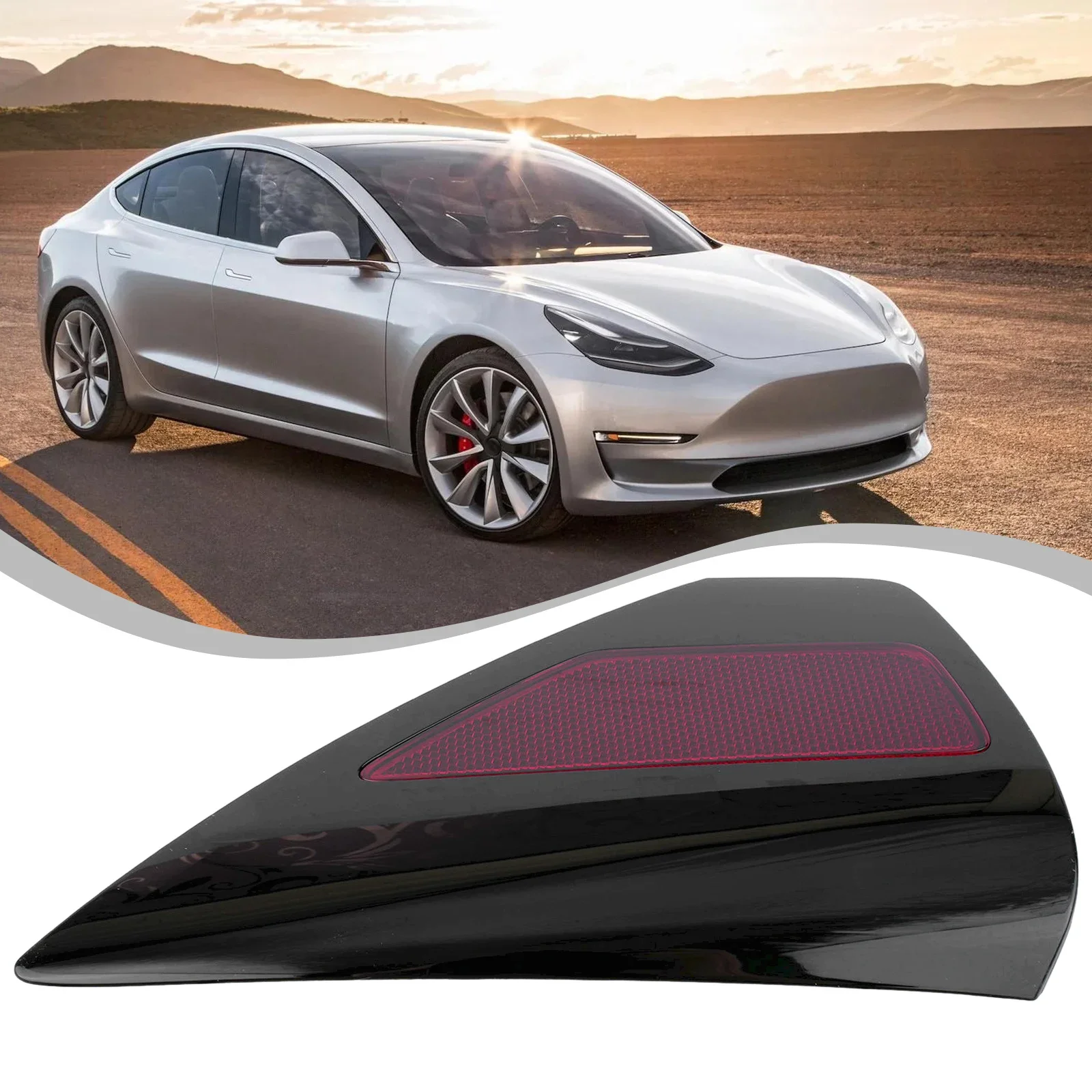 

Quarter Panel Reflector Light Rear 1518783-00-A 1pc Black+red For Tesla Model Y Car Accessories Direct Install