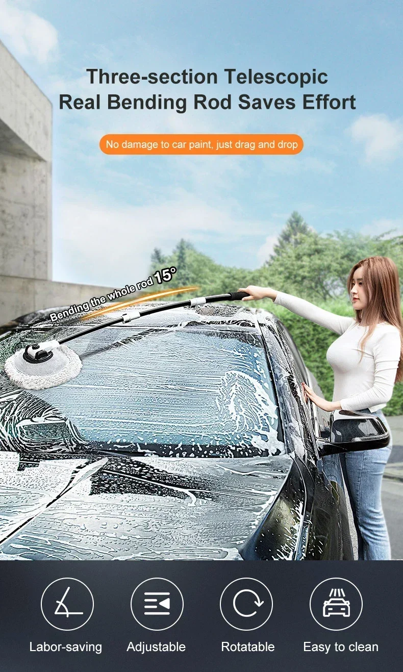 Autowaschmopp, Auto-Reinigungsbürste, weiches Chenille-Werkzeug für die Autopflege, kratzfrei, extrem super saugfähig – Detail 1