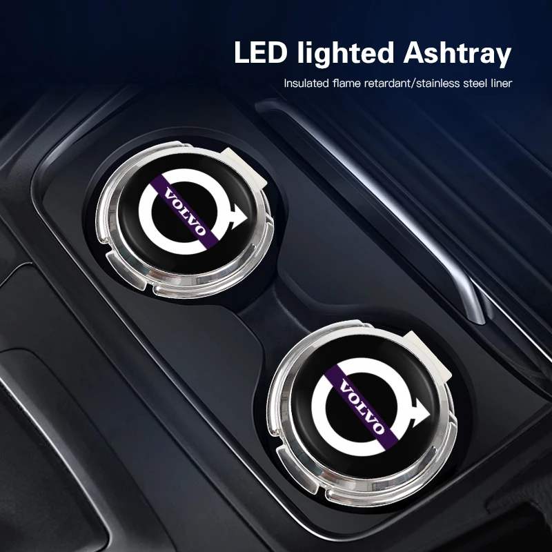 자동차 재떨이 원터치 오픈 휴대용 재떨이 컵 볼보 R디자인 V60 V40 XC90 S60 C30 XC60 V50 V70 S90 AWD XC40용