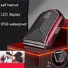 Washable Electric Self Service Hair Trimmer Self-Cut Haircut Kit Fade Style Clipper For Men Width Cutter Blade Bald Head Shaver 6