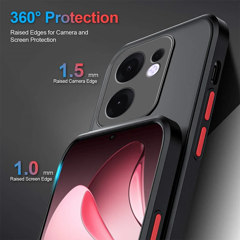 Shockproof Armor Matte Case with Clear Hard Back Cover and Soft TPU Frame