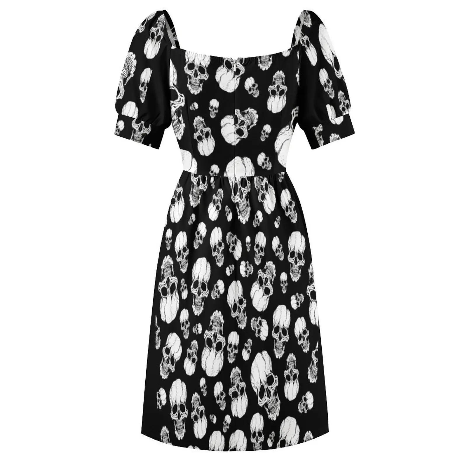 chinese dress ladies Miss Poison Skull Chiffon Dress