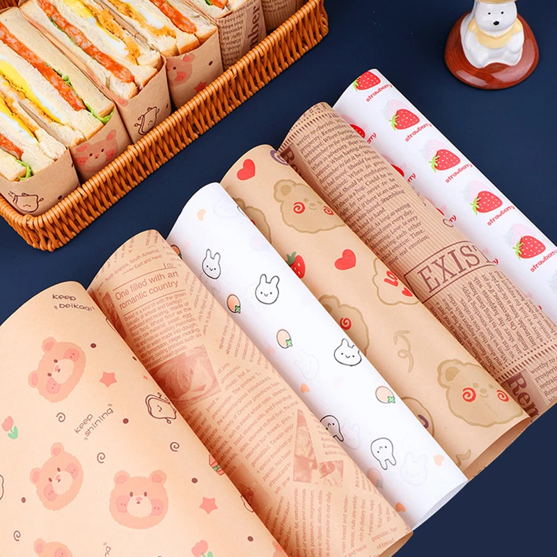 50 Sheets Greaseproof Deli Paper, Non-Stick Sandwich Wrapping Paper, Oil-Proof Baking P... - SKU NSSW1547 - UGI Packaging