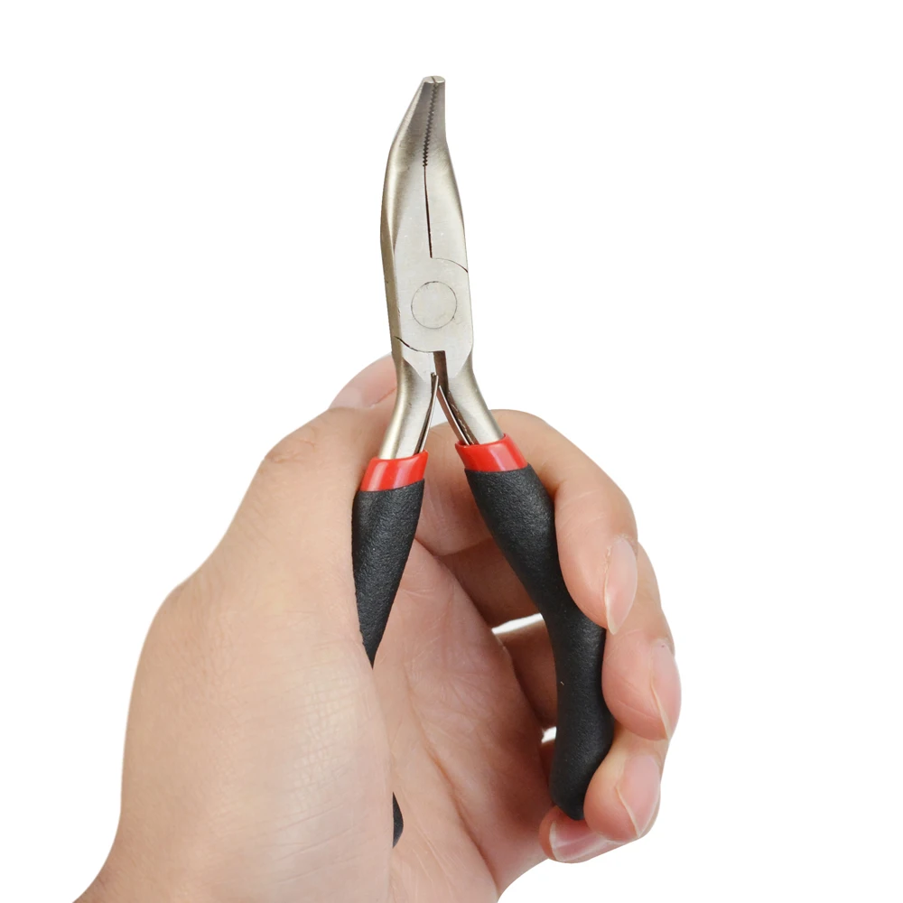 1 Piece Hair Extensions Pliers with Black Handle Hair Extensions Tool for Micro Rings Beads & Feather Extension