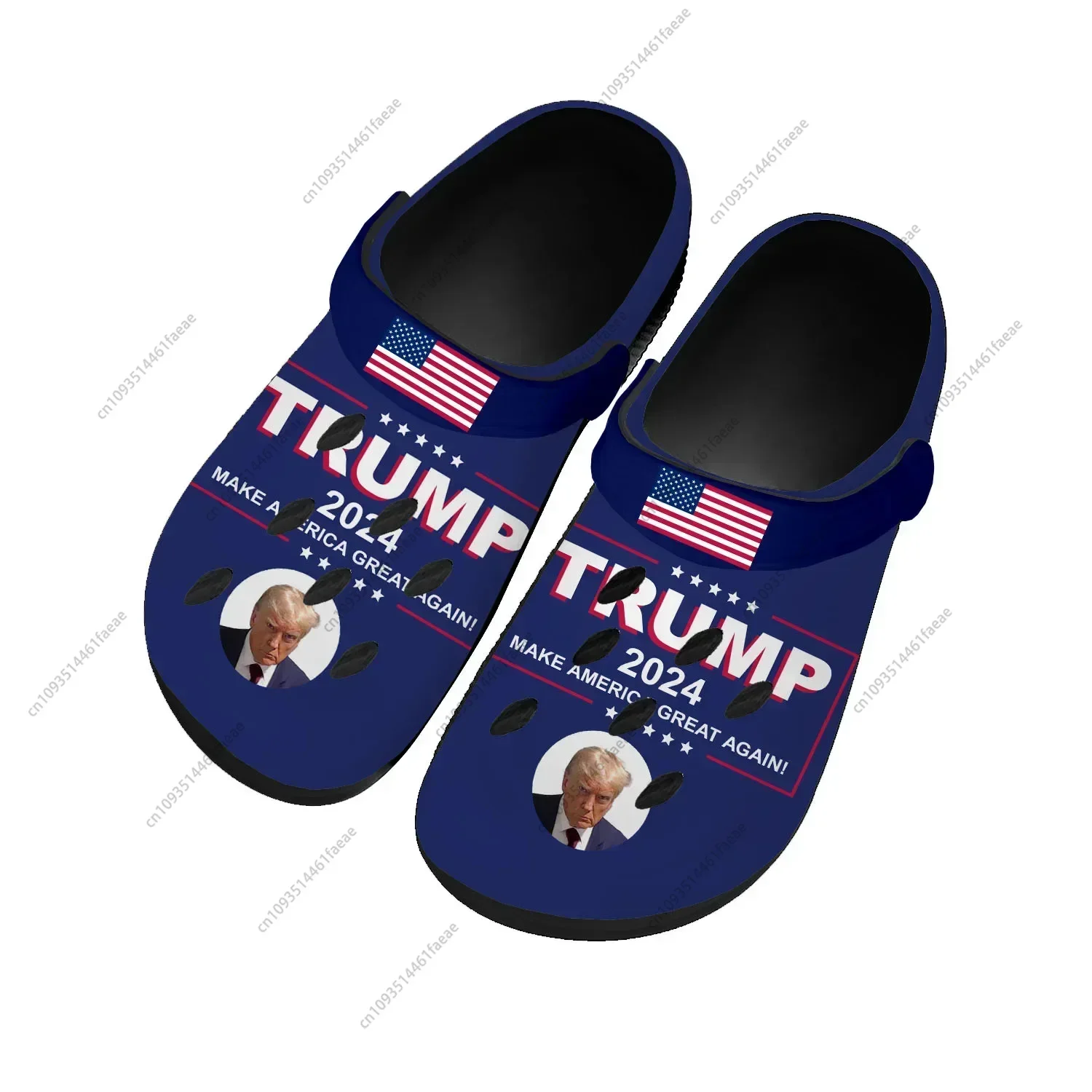 Trump 2024 Home Clogs Custom Water Shoes Never Surrender Mens Womens Teenager Shoe Garden Beach Hole Slippers 2