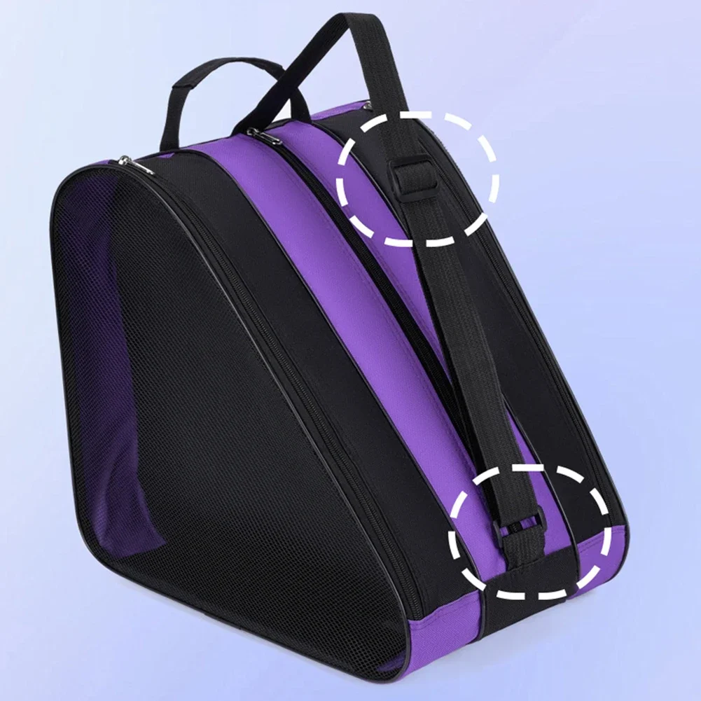 Roller Skate Bag Ice Skate Shoes Bag Oxford Cloth Ski Snow Boots Multi-Compartments Ice-Skating Shoulder Ski Sports