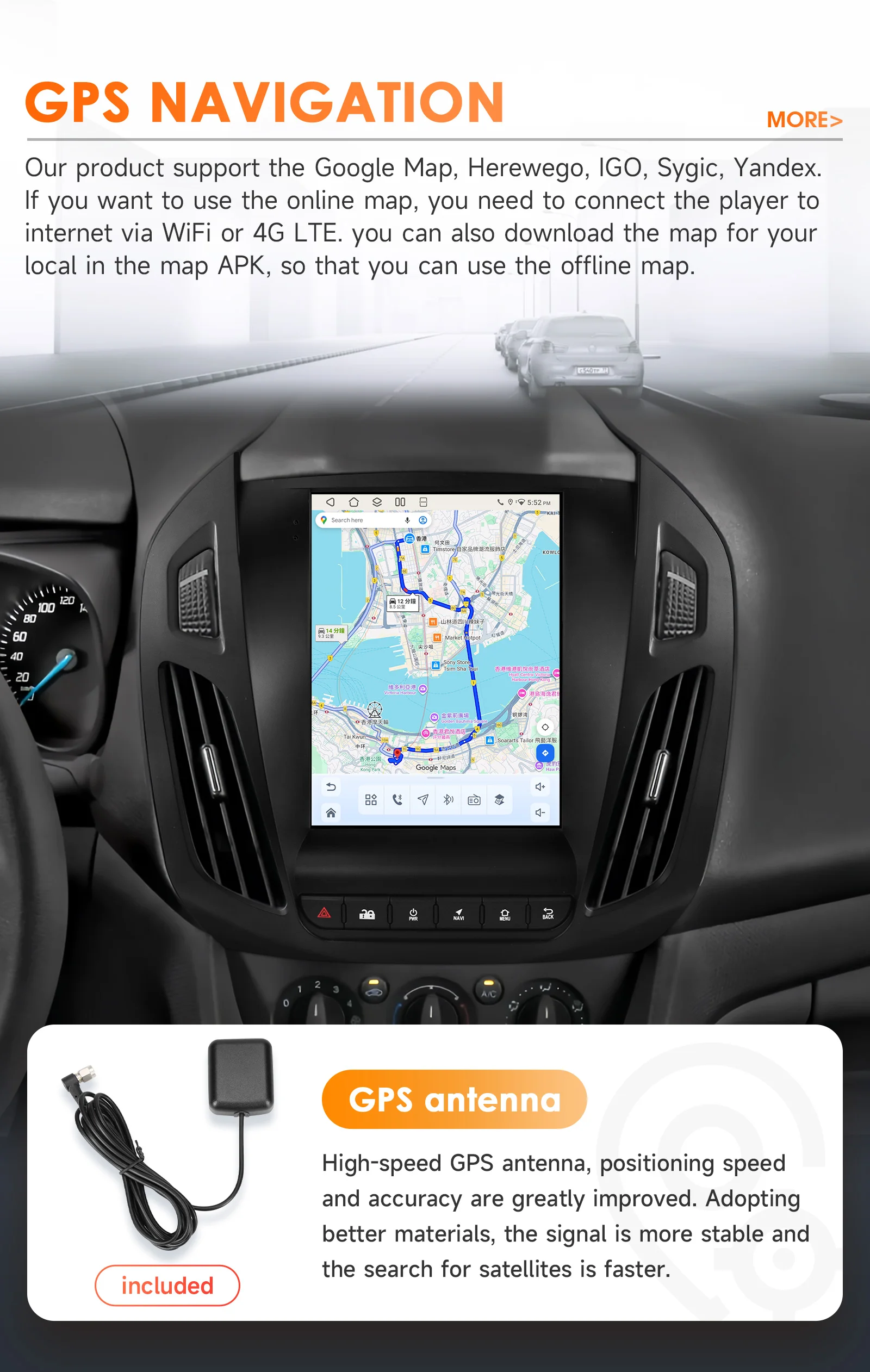 6115 9,7'' Android Autoradio für FORD Transit / Tourneo Connect 2013-2018 Auto-Multimedia-Video 4G 2din Wireless Carplay 360Cam – Detail 40
