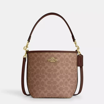 City Bucket Bag Top-Handle Small Bucket Satchel Purse Crossbody Bag For Women In Signature Canvas,CT800 1