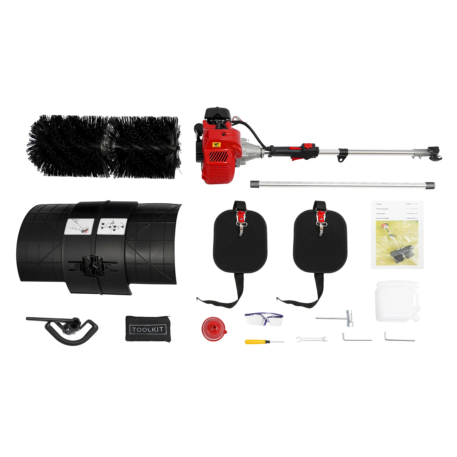 52CC Handheld Kehrmaschine 1700W Benzinbetriebene Besen Kehrmaschine Rasenreinigung Kehrmaschine Handheld Rasenkehrmaschine – Detail 8