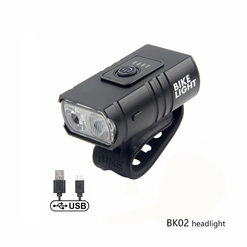 T6 BK02 Bicycle Aluminum Alloy Front Light Battery Display USB Charging Mountain Bike Night Riding Front Light Tail Light kit 2