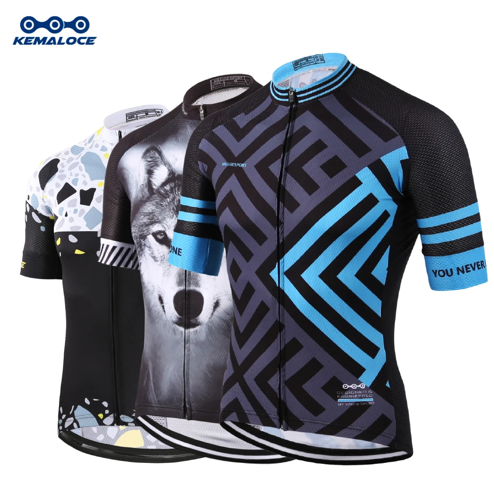 Kemaloce camisa de ciclismo respirável dos homens verão mangas curtas ao ar livre bicicleta jérsei único ao ar livre apertado montagem da bicicleta wear