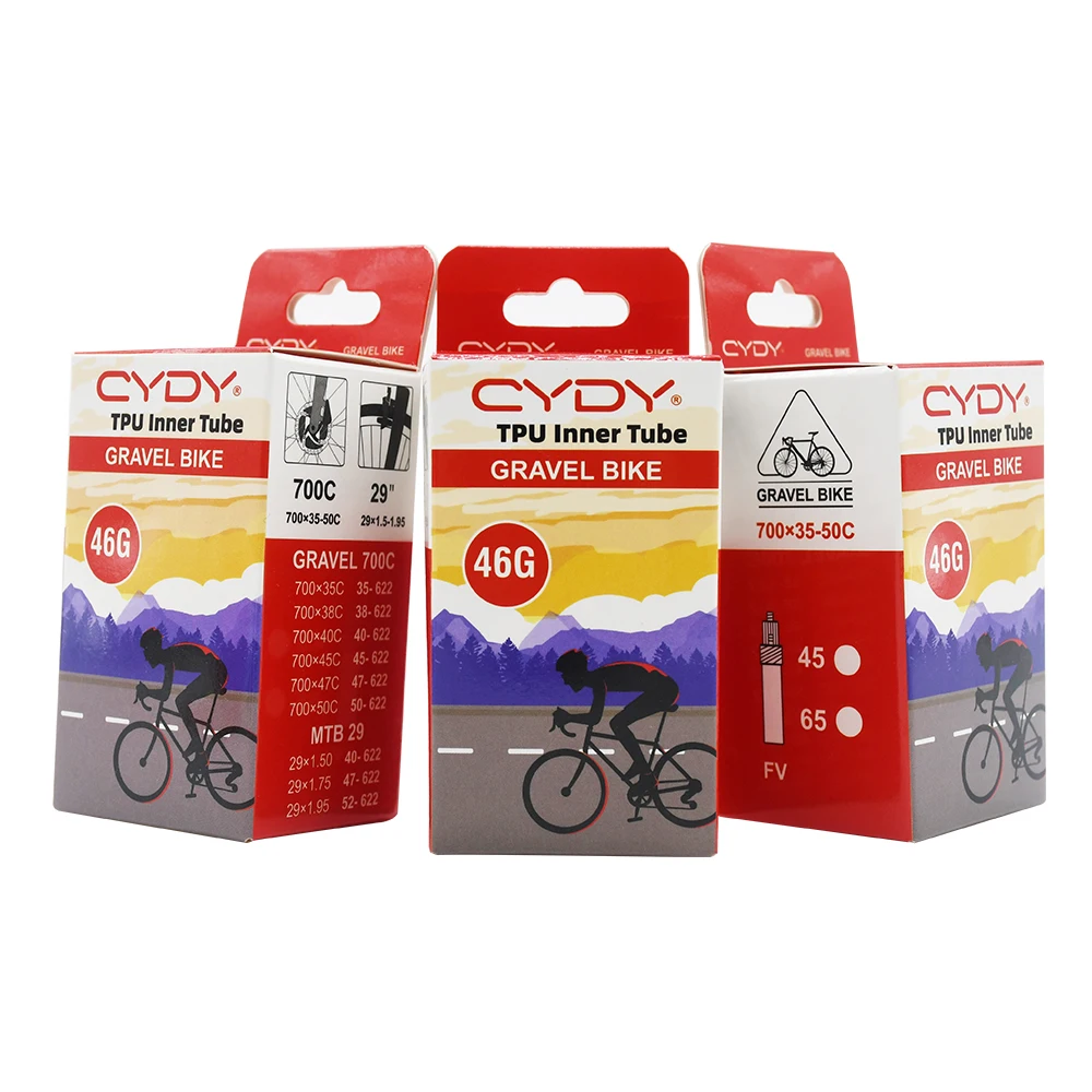 CYDY Road Bike 700C TPU Inner Tube 700x35 38 40 45 47 50C Bicycle Ultralight Tire French Valve 45/65MM MTB Bike 29x1.5 1.75 1.9