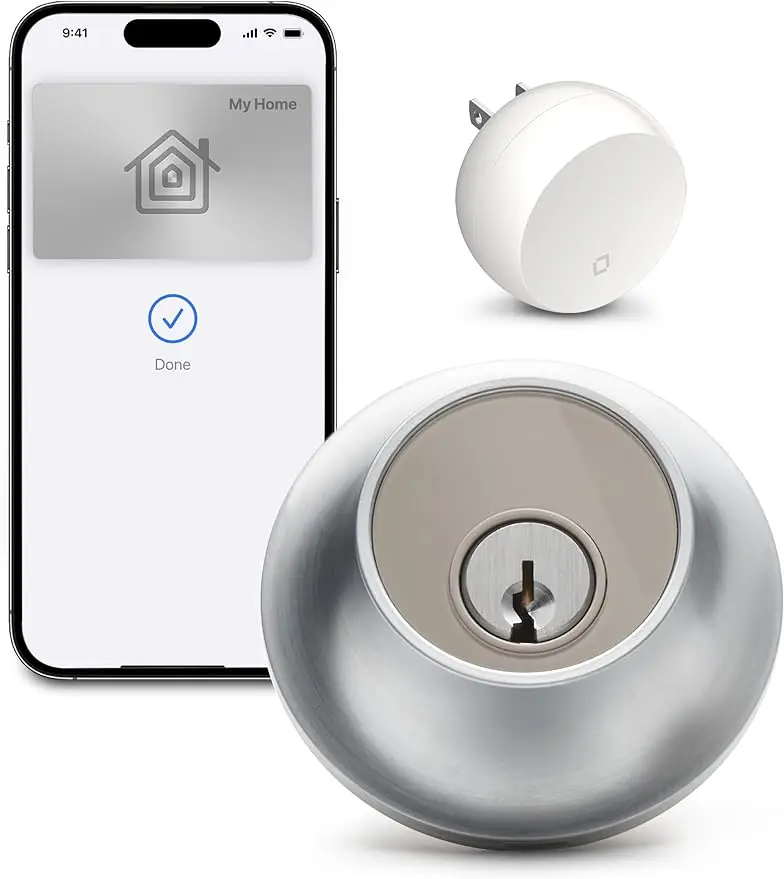

Level Lock+ Connect Wi-Fi Smart Lock Plus Apple Home Keys - Remotely Control from Anywhere - Includes Key Fobs - Works with