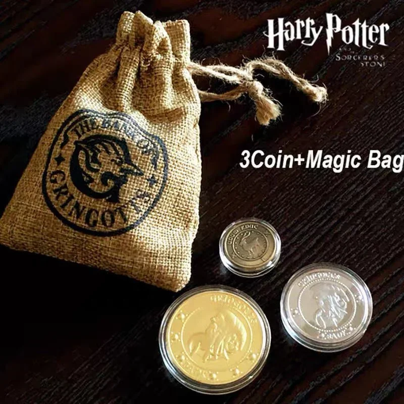 Hogwarts Film Periferiche Gringotts Wizardry Bank Moneta Commemorativa Badge Gold Elf Money Bag Regalo Creativo Party Cos Puntelli