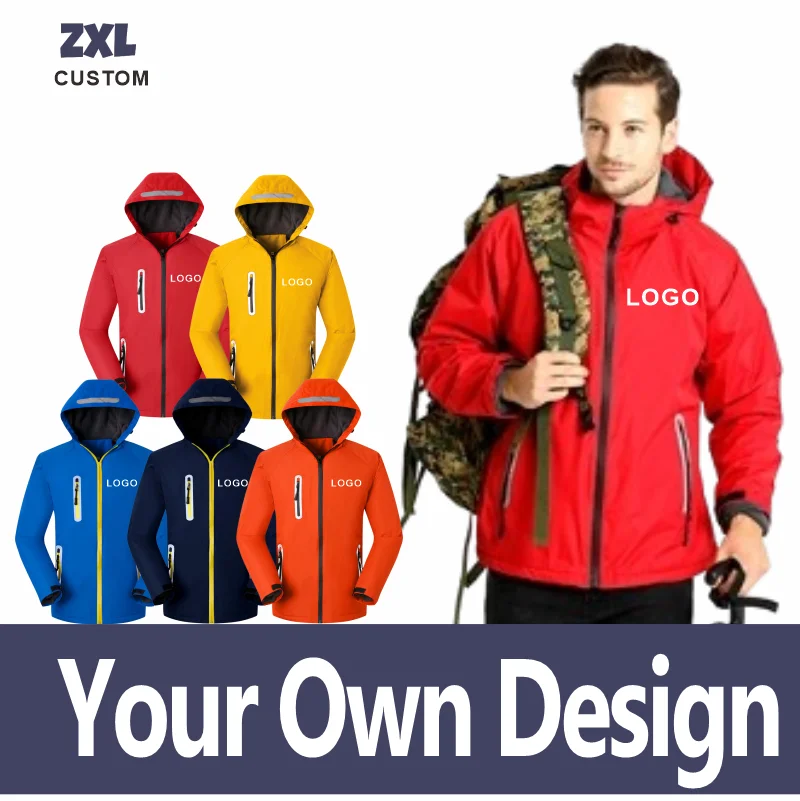Jackets for Men and Women Waterproof Hooded Casual Wear Printed Embroidery Autumn Winter