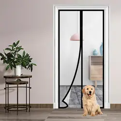 Transparent Magnetic Closing Door Curtain, Warm Windproof TPU Screen - W 80cm x H 200cm