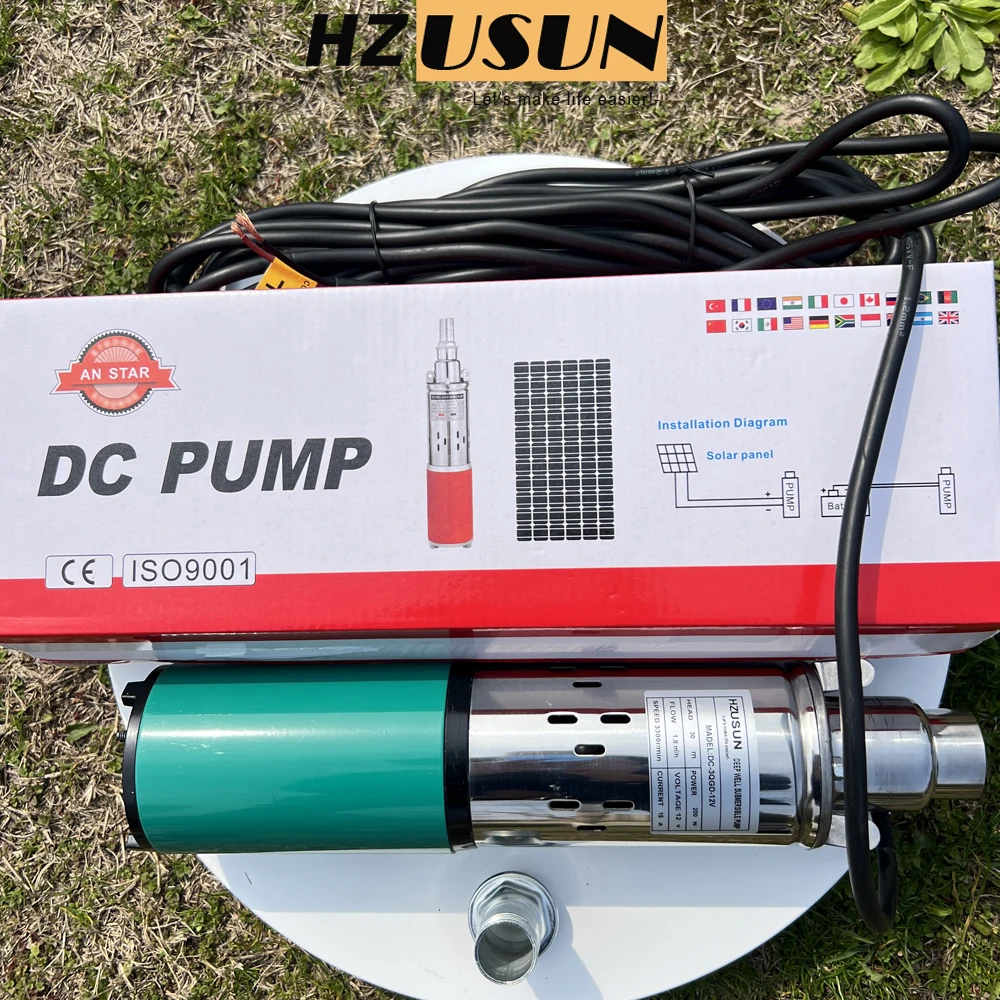 200w 12v Dc Solar Poered Submersible Water Pump 2300l H