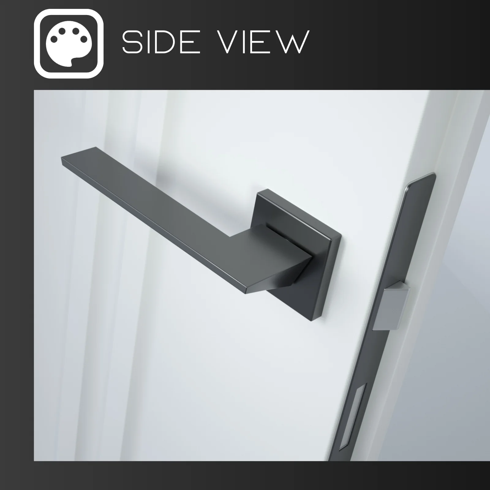 Door Handle Lock VERQNI MANIGLIE & ACCESSORI HRAB-223 Minimalist Door Handle Lock Set Rectangular Matte Black Gold Anti-corrosion Interior Room