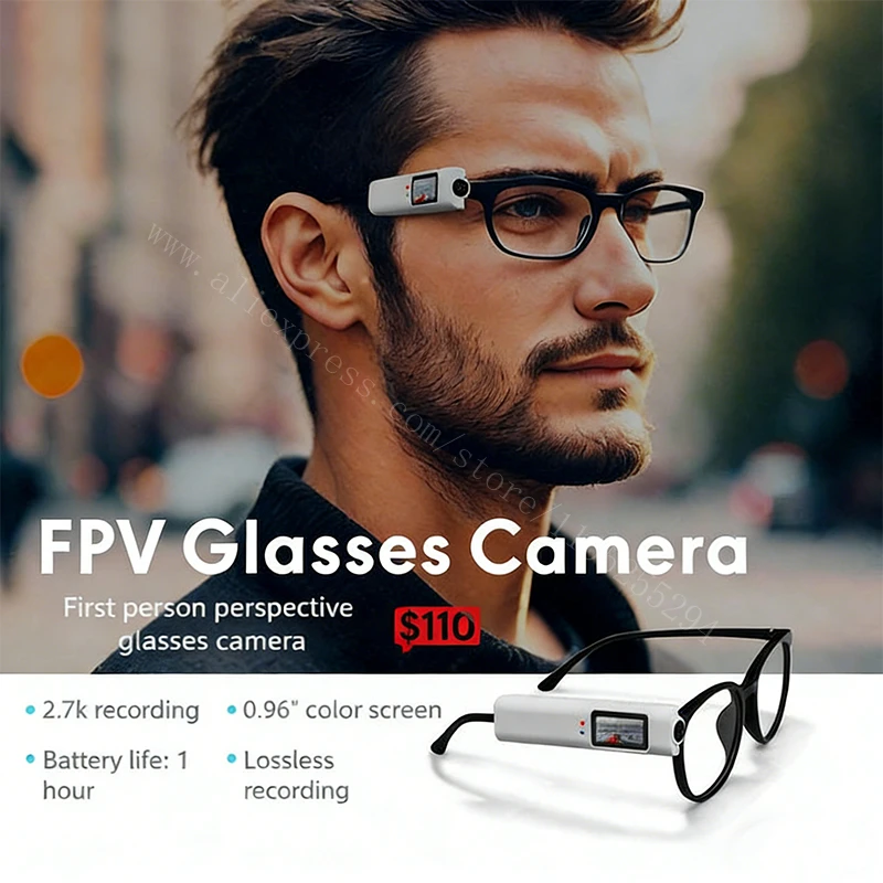 Mini Caméra Action 2.7K Ultra HD 21g avec Écran IPS et Commande Vocale