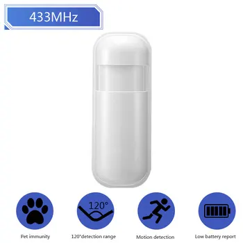 Auto Pet-proof PIR Infrared Motion Sensor 433Mhz Alarm Detector With Flash Led Light for Smart Home Security Alarm System 1
