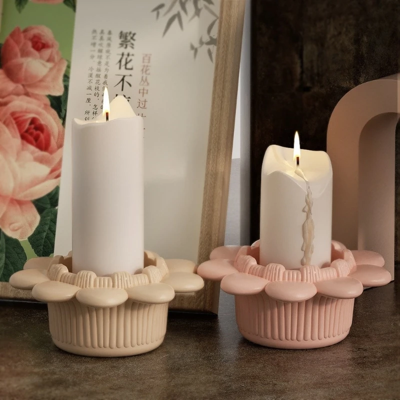 크리스탈 에폭시 수지 금형 꽃 촛대 금형 DIY 캔들 홀더 홈 장식