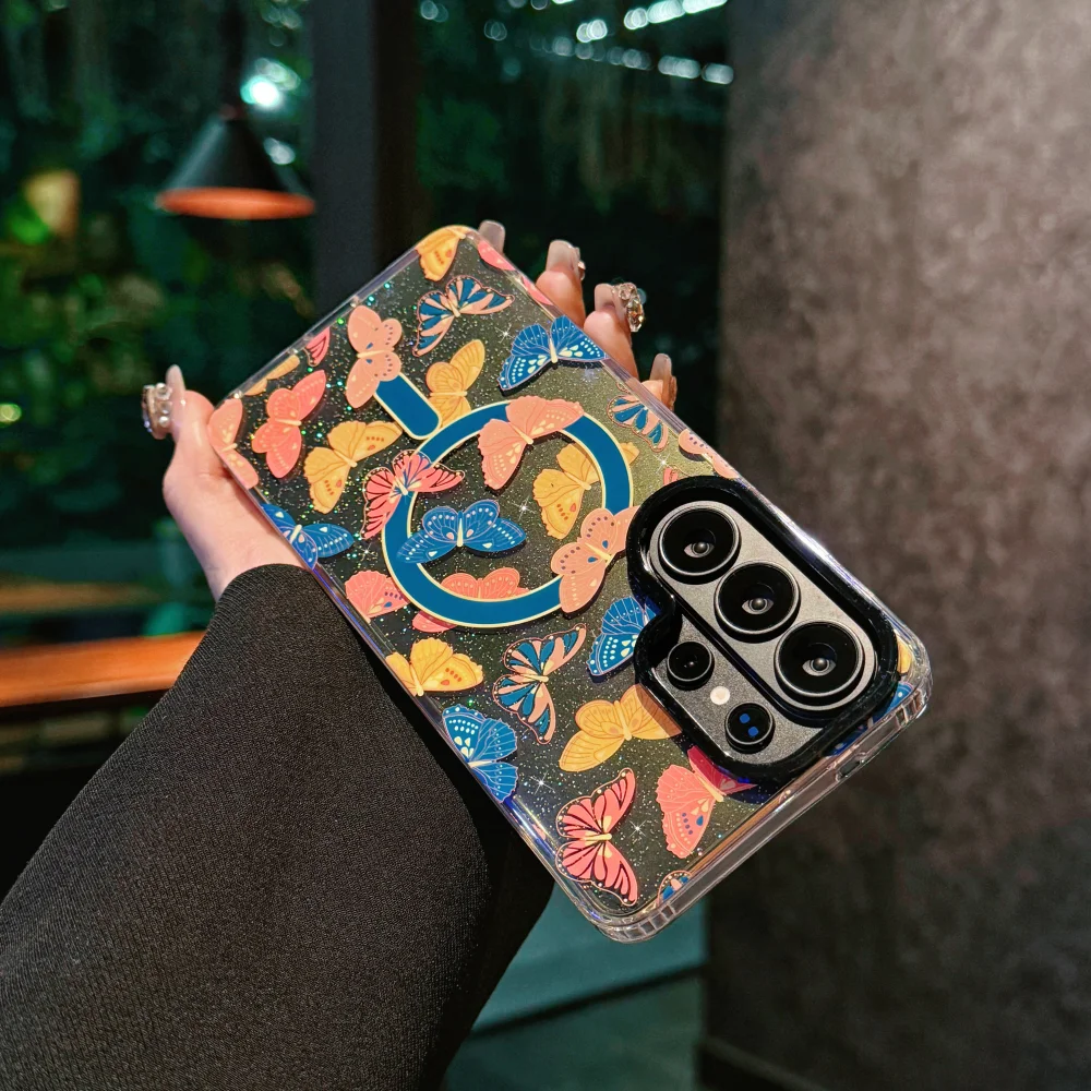 Luxury Aurora Love Magnetic Case with Floral Design