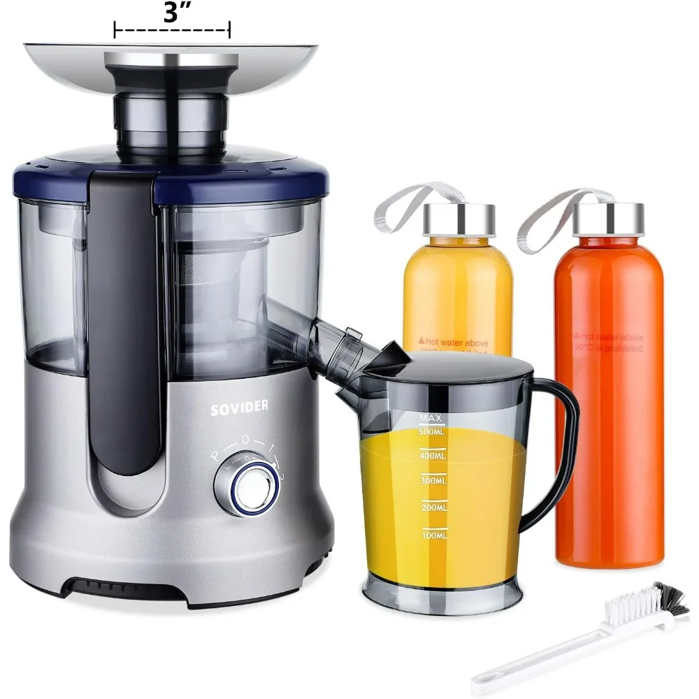 

Fast Juicer Machines for Vegetable and Fruit with 2 Juice Cups-3’’ Feed Chute,800W Centrifugal Machine Extractor