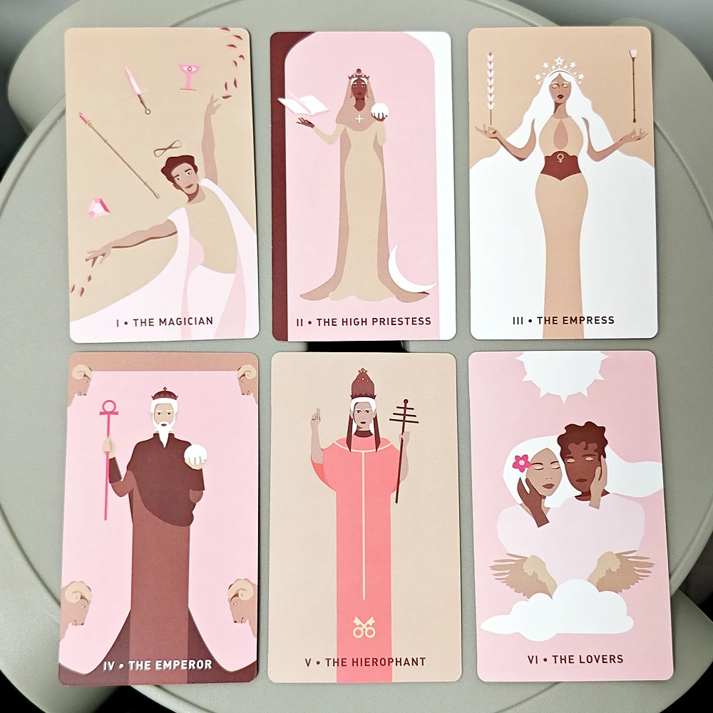 10.3*6cm Gentle Heart Tarot 78 Pcs Pink Cards Bring To The Surface The Truths That You Subconsciously Are Already Aware of 2