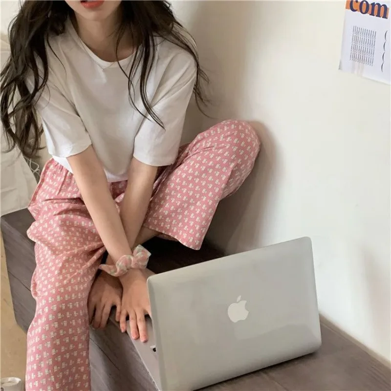 Sleeping Pants for Women in Spring Lazy Home Pants Thin Loose Oversized Long Pants Wide Legs Suitable for Outdoor Wear in Summer