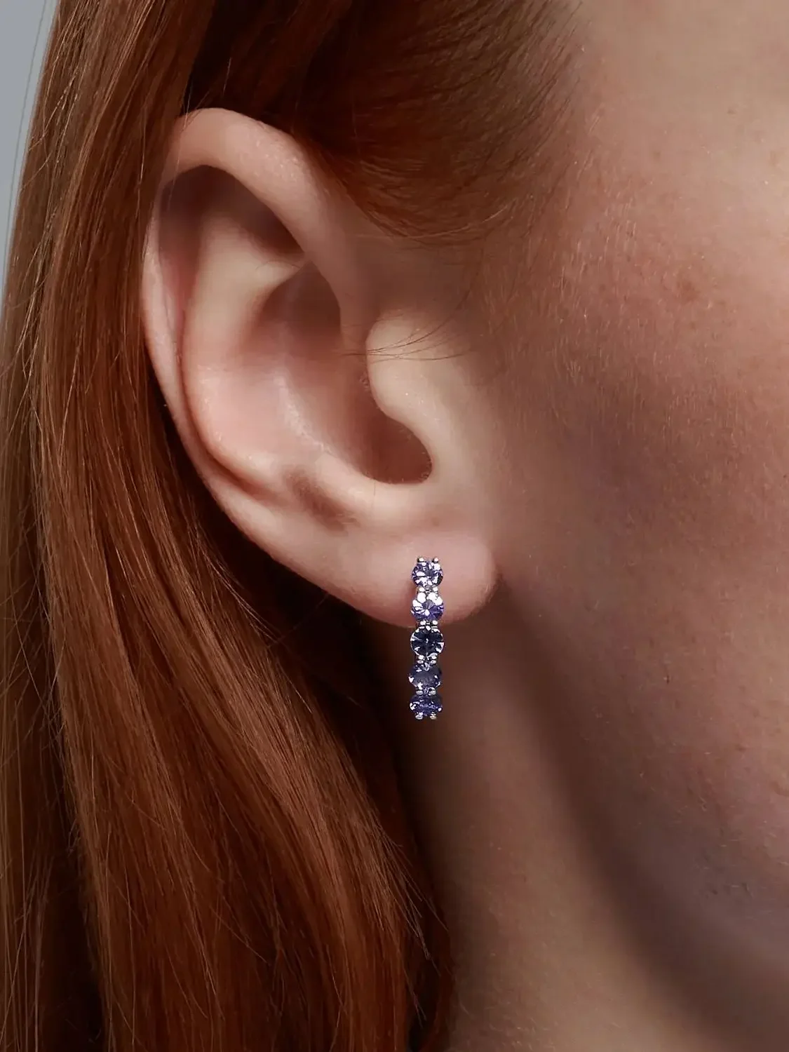 925 Sterling Silver Clip Earrings Tanzanite Earring 2.5mm Round Clip Earring Elegant Woman's Jewelry