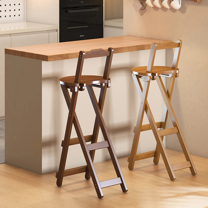 Design Minimalist Bar Chairs Solid Wood Midcentury Ancient Ultralight Folding Waiting