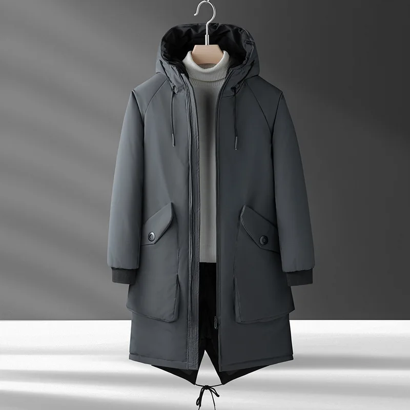 2022 Winter New Hooded Down Jacket Men's Thickened Warm Tuxedo Cold-proof Jacket White Duck Down Winter Clothing Men's Down Coat