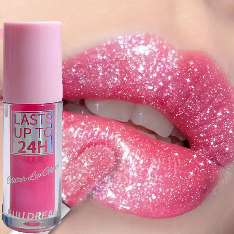 Flowing light Glitter Lip Glaze Long Lasting Lip Gloss Waterproof Liquid Lipstick Makeup Lip Oil Lip Tint Moisturizing 1