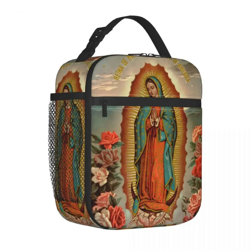 

Our Lady Of Guadalupe Mexican Virgin Mary Insulated Lunch Bag Christian Catholic Cooler Bag Tote Lunch Box Office Outdoor