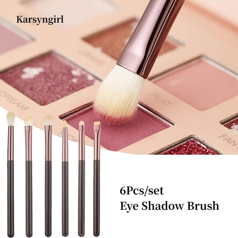 

Karsyngirl 6Pcs Eyeshadow Makeup Brushes Set Eye Eyeliner Blending Eyebrow Make Up Brush Kits Synthetic Hair Cosmetic Tools