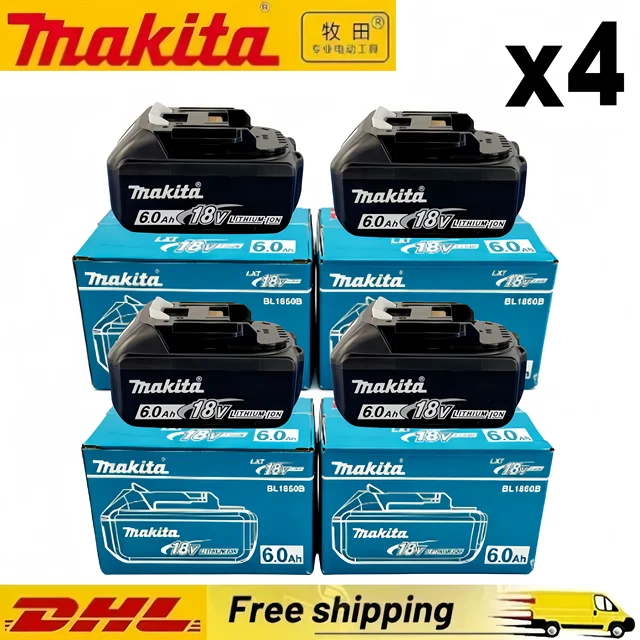 Batterie Makita 100% originale 18V 6.0Ah pour outils électriques Makita 18V BL1830B L1840B L1850B L1860B 1