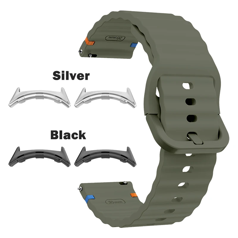 Versatile 22mm Soft Silicone Watch Band