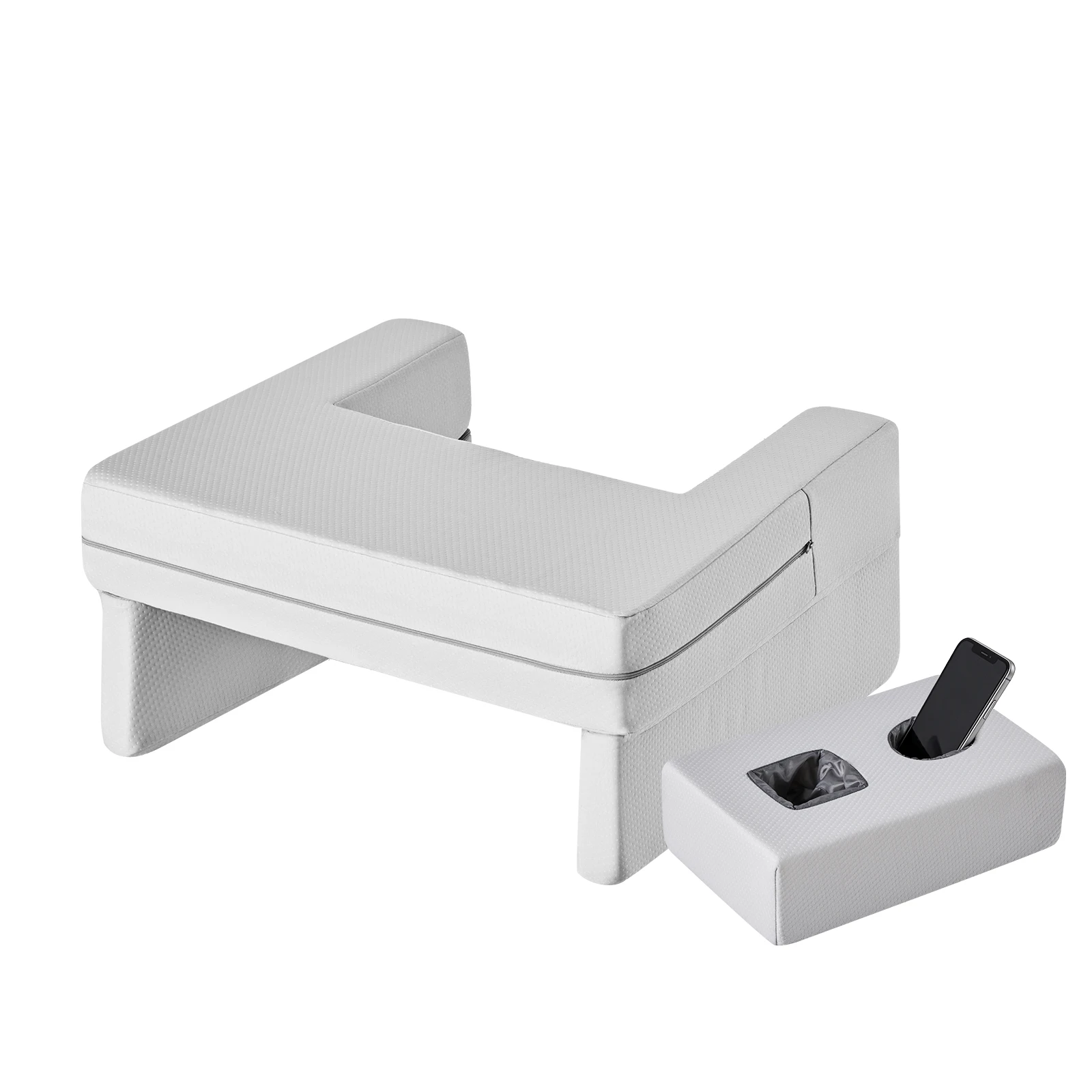 JHK Square Memory Foam Reading Pillow Ergonomic Neck Pillow Ventilated Cooling Bed Pillow with Removable Washable Cover Comfort