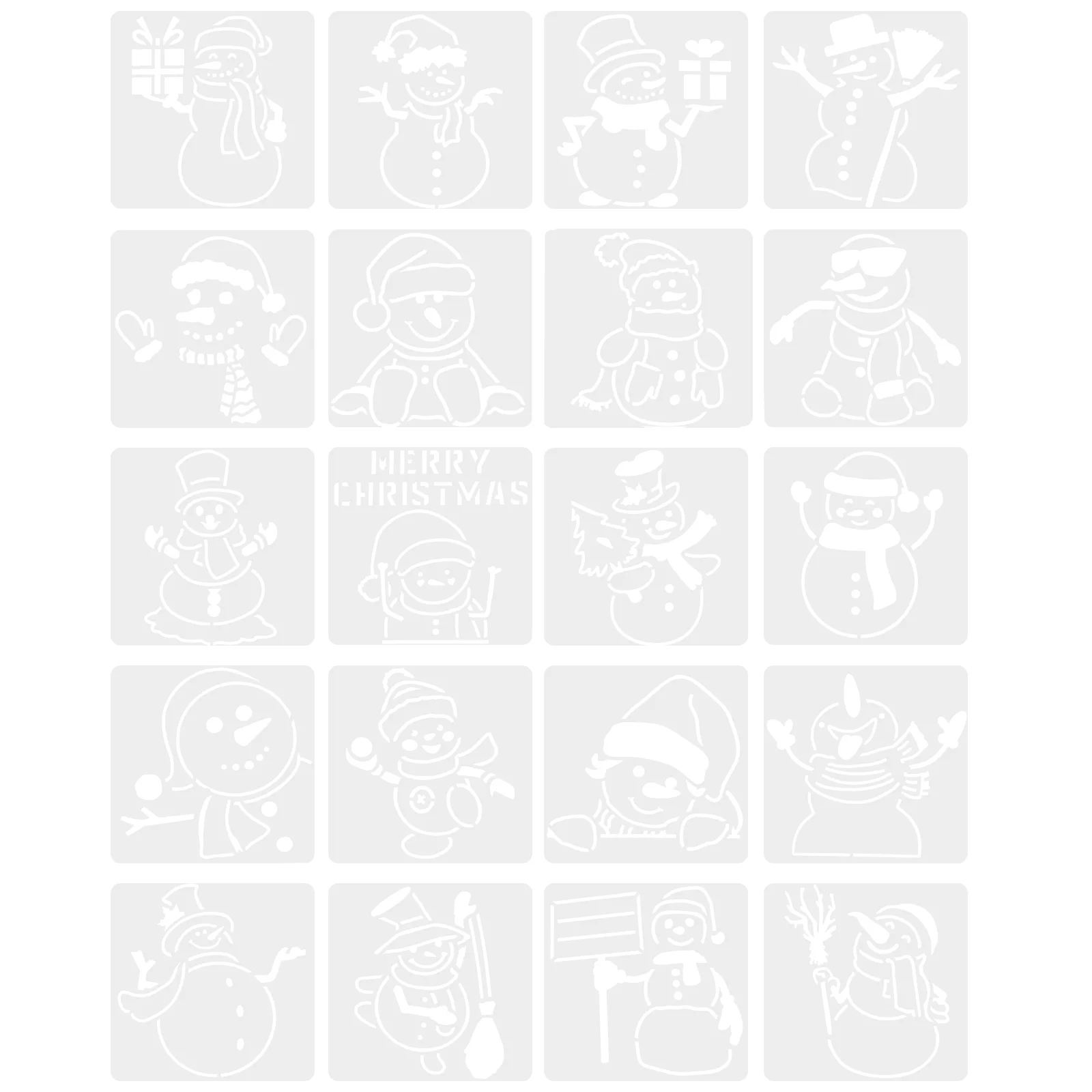 

20pcs Decorative Spray Stencil Christmas Stencil Scrapbook Stencil Christmas Favors for Painting