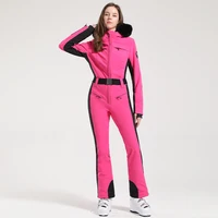 GSOU SNOW One-piece Ski Suit Women Thickening Snowboard Female Overalls Winter Windproof Waterproof Breathable Clothing Skiing - Image 3
