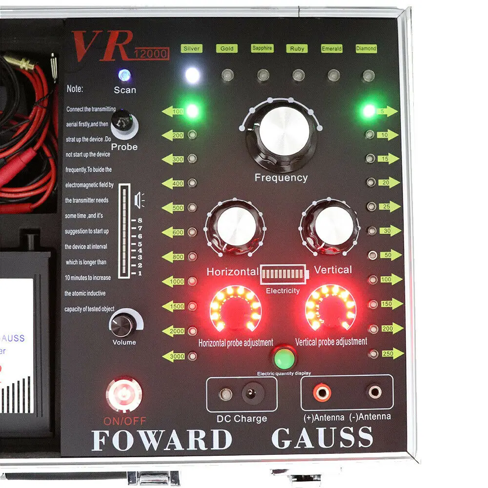 

VR12000 Metal Detector Gold Digger Underground Gold Silver Diamond Gem Detector VR-12000 Range 100-3000m Depth 5-250m